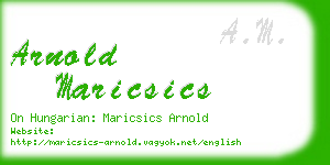 arnold maricsics business card